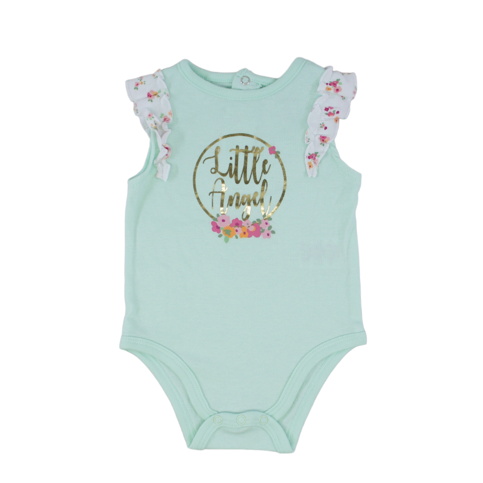 Quiltex 3 Pc Bodysuit, Daiper Cover And Hat Set - Little Angel