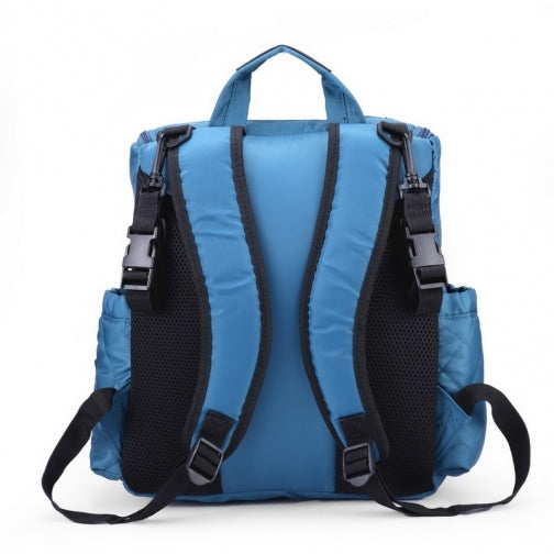 Mes Enfants Quilted Backpack Diaper Bag Teal Maya's Closet