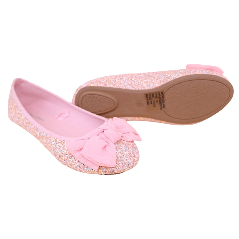 New Wave Glitter Bow Slip On Shoes - Pink (Big Girls/Women)