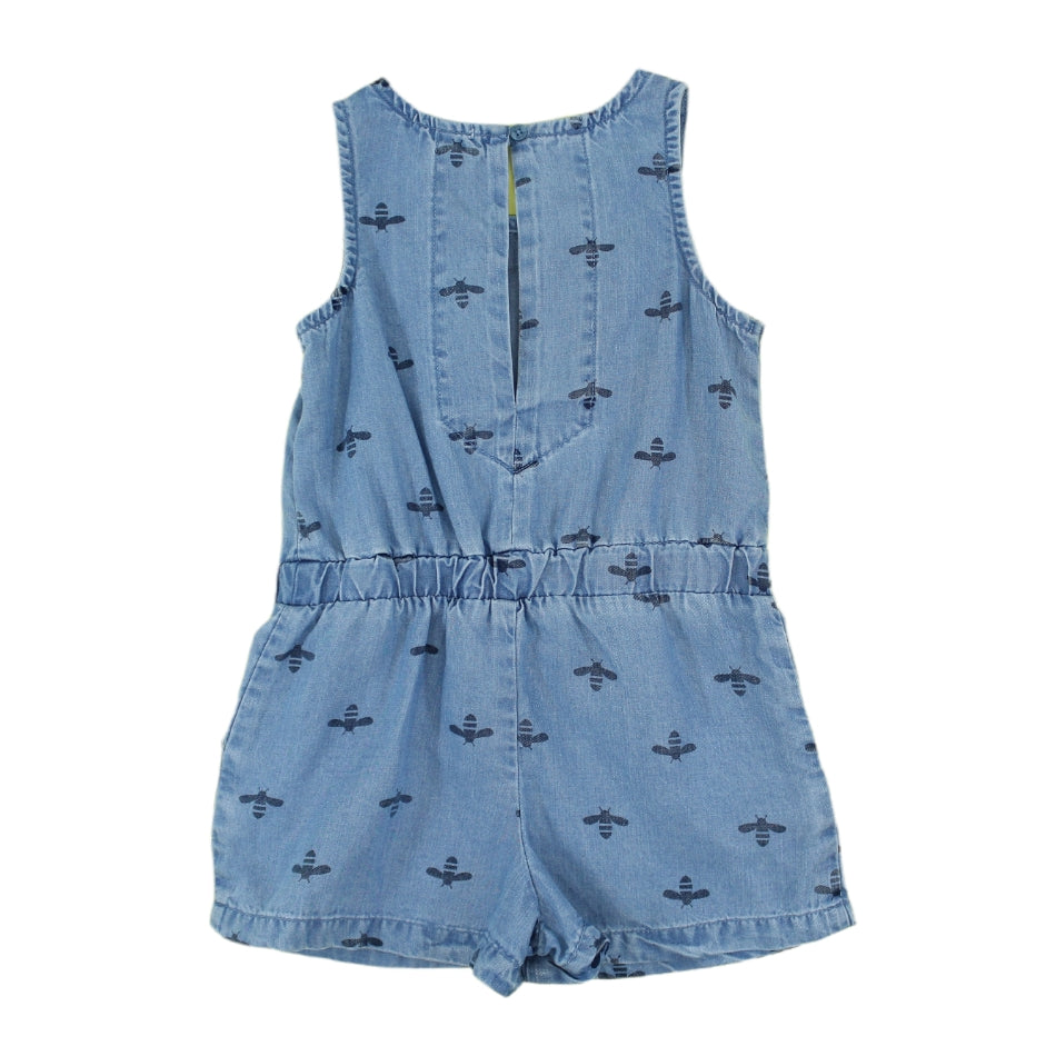 Splendid Chambray Jumpsuit With Belt - Bees