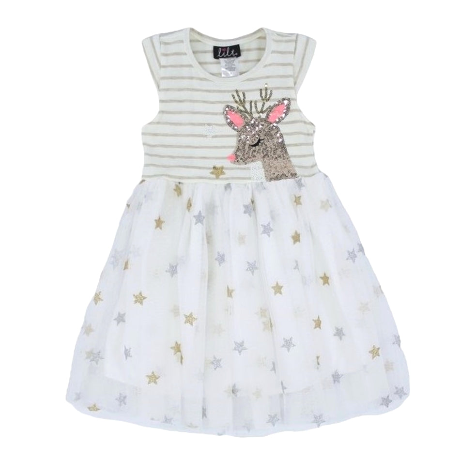 Lilt Tutu Dress With Stars - Reindeer