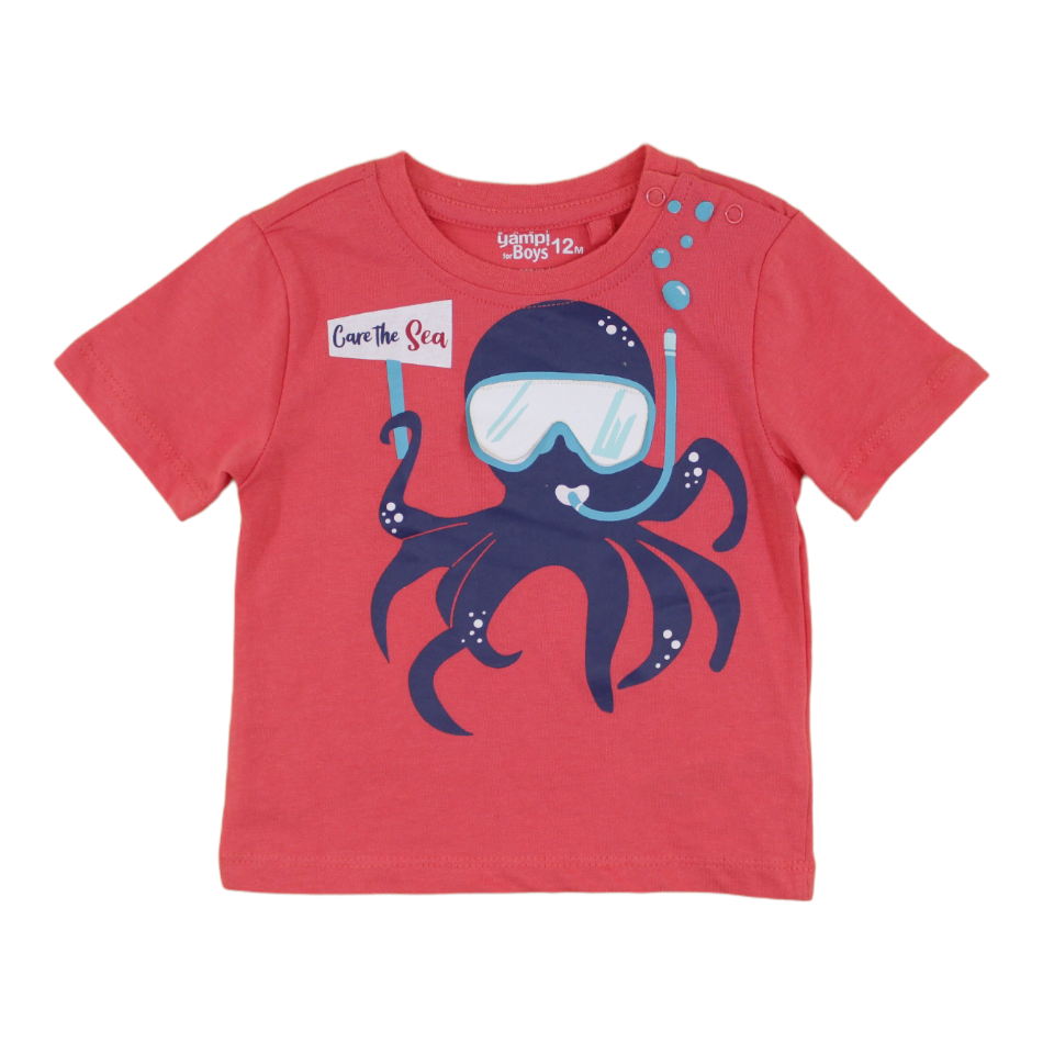 Baby Yampi Cotton Graphic Print T-shirt - Care The Sea