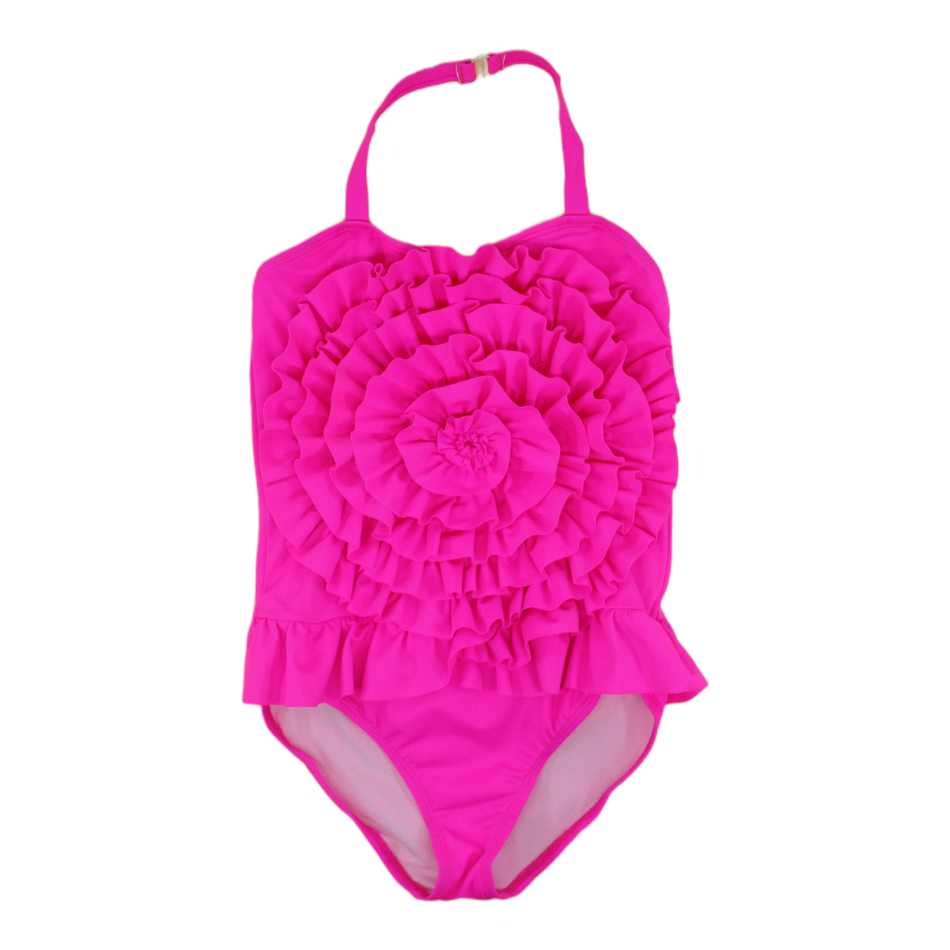 Polyplay 1 Pc Halter Tie Swimsuit - Ruffle Flower