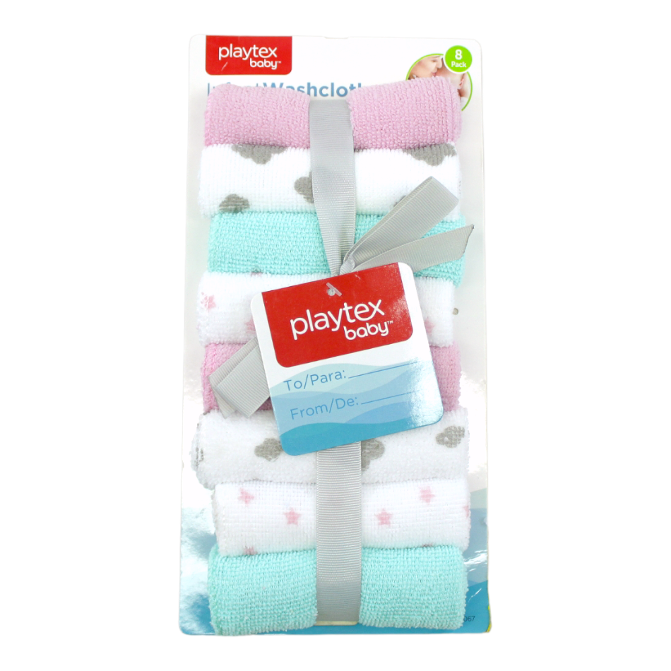 Playtex Baby 8 pk Super Soft Cotton Washcloths - Clouds & Stars