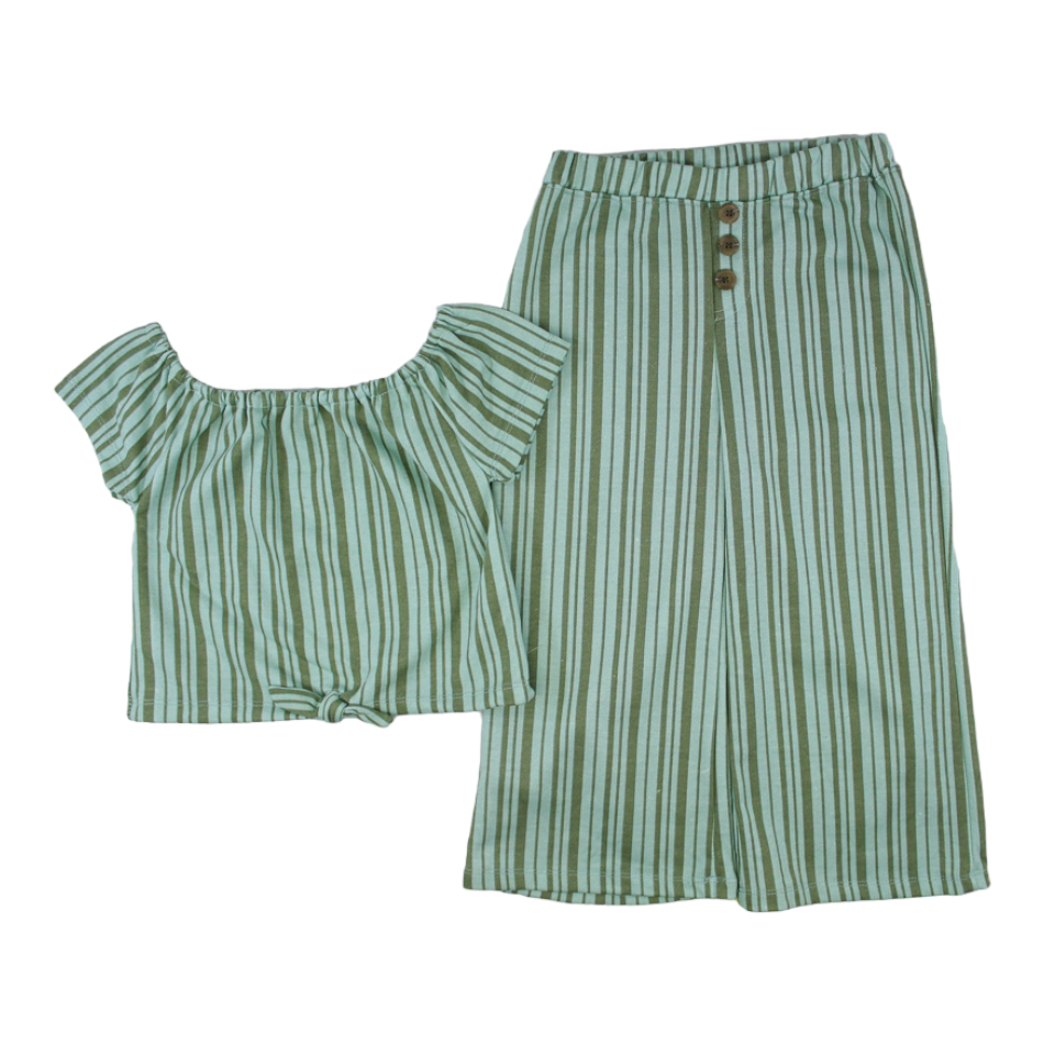 Kensie Girl 2 Pc Terry Top And Pant Set - Stripes