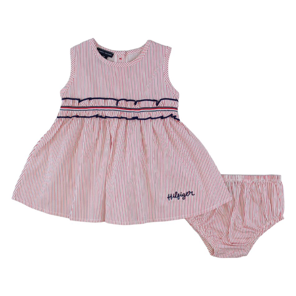 TH Striped Dress With Diaper Cover Set - Hilfiger