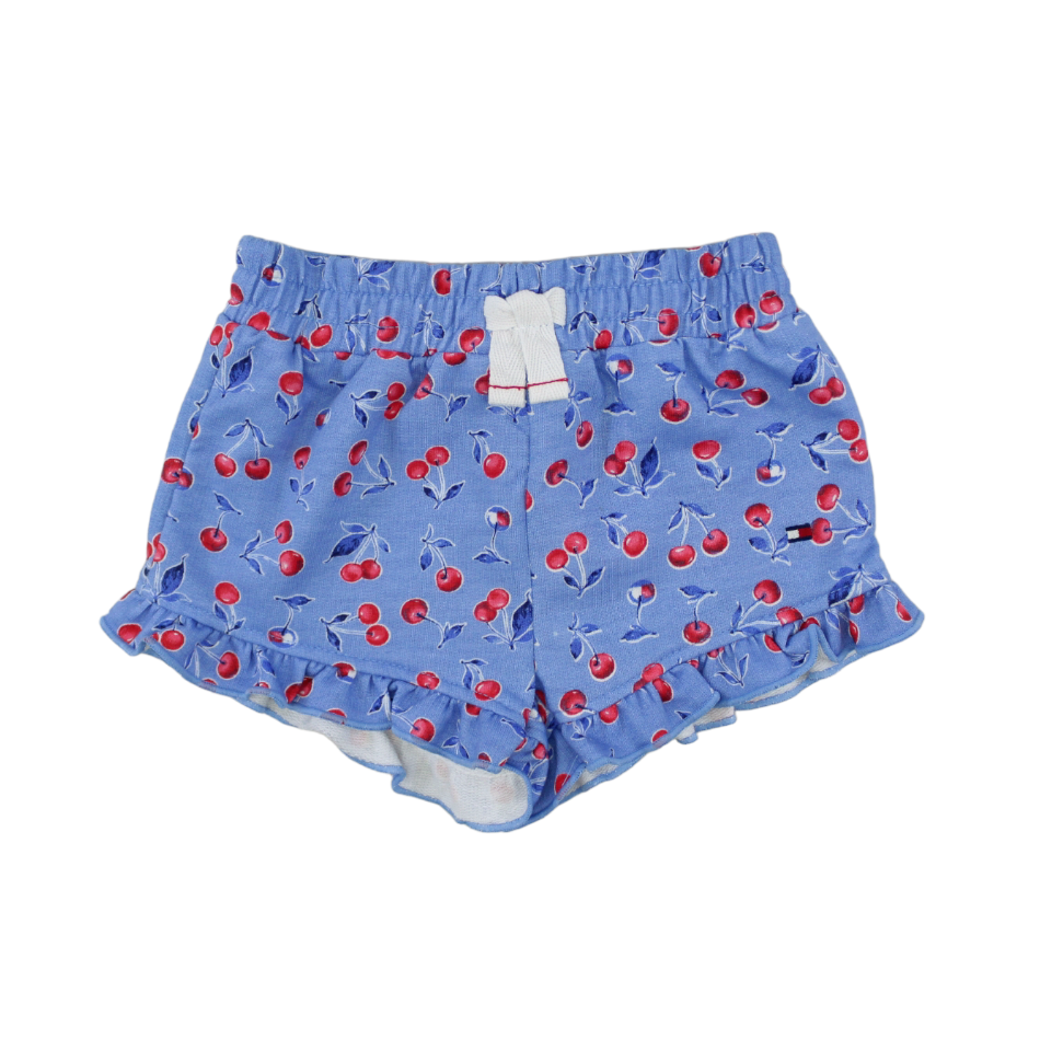 TH 2 Pc Cotton Top And Terry Shorts Set - Cherry