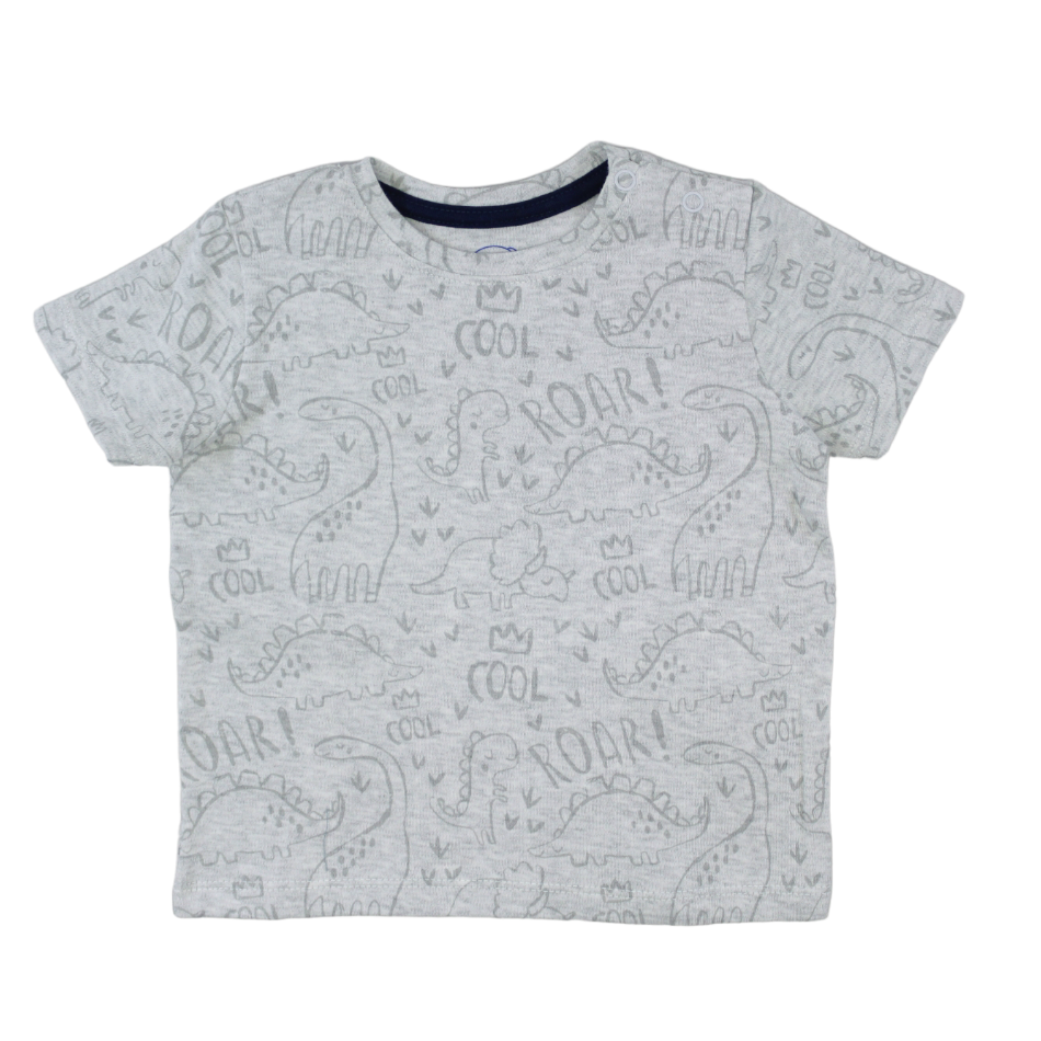 Elegant Kids 2 Pc Full Length Dungaree And T-Shirt Set - Dino