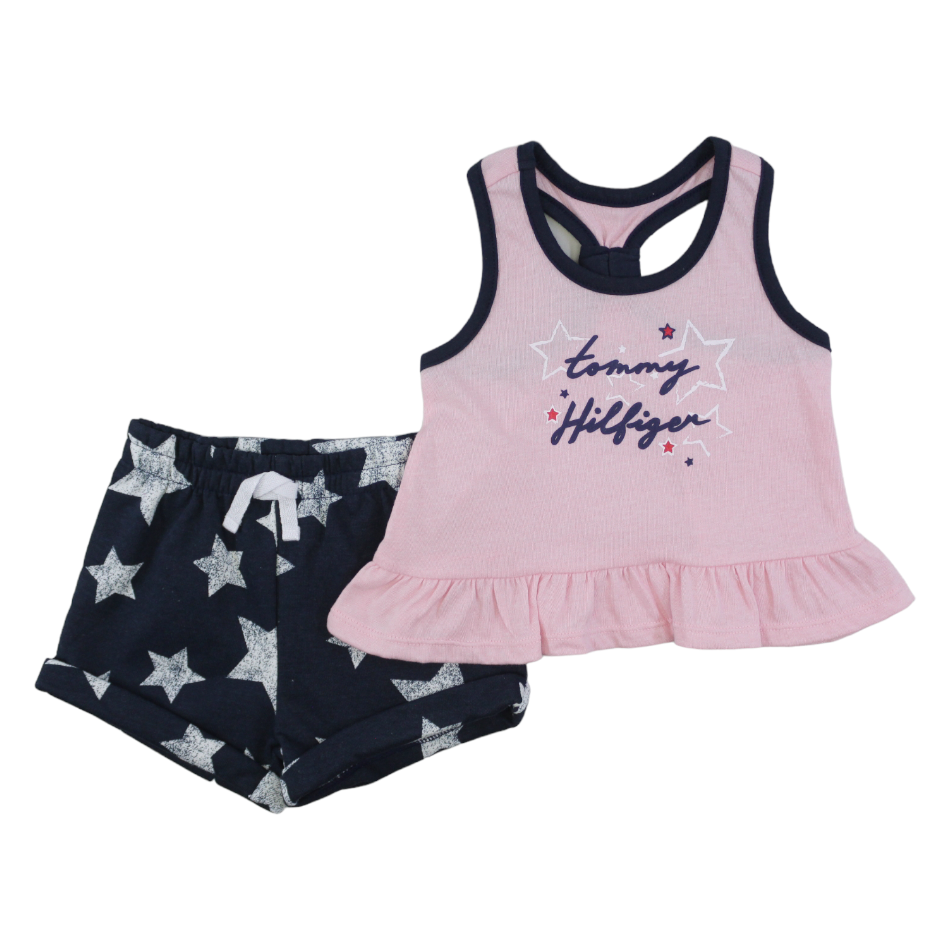 TH 2 Pc Cotton Top And Terry Shorts Set - Stars