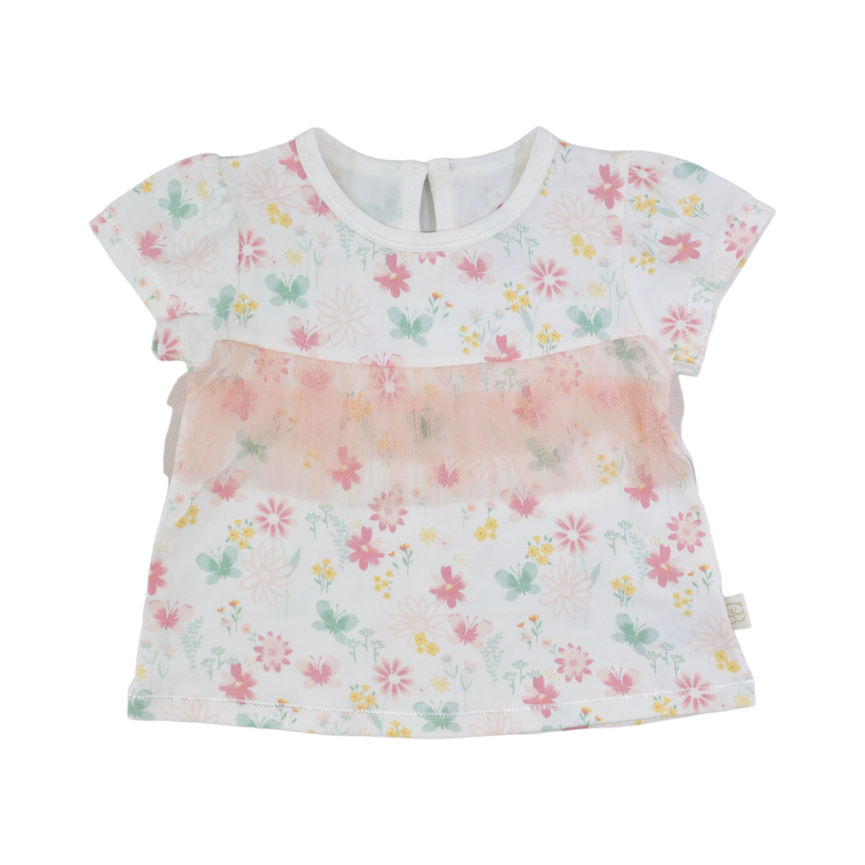 Elegant Kids 2 Pc Cotton Top And Shorts Set - Floral/Butterfly