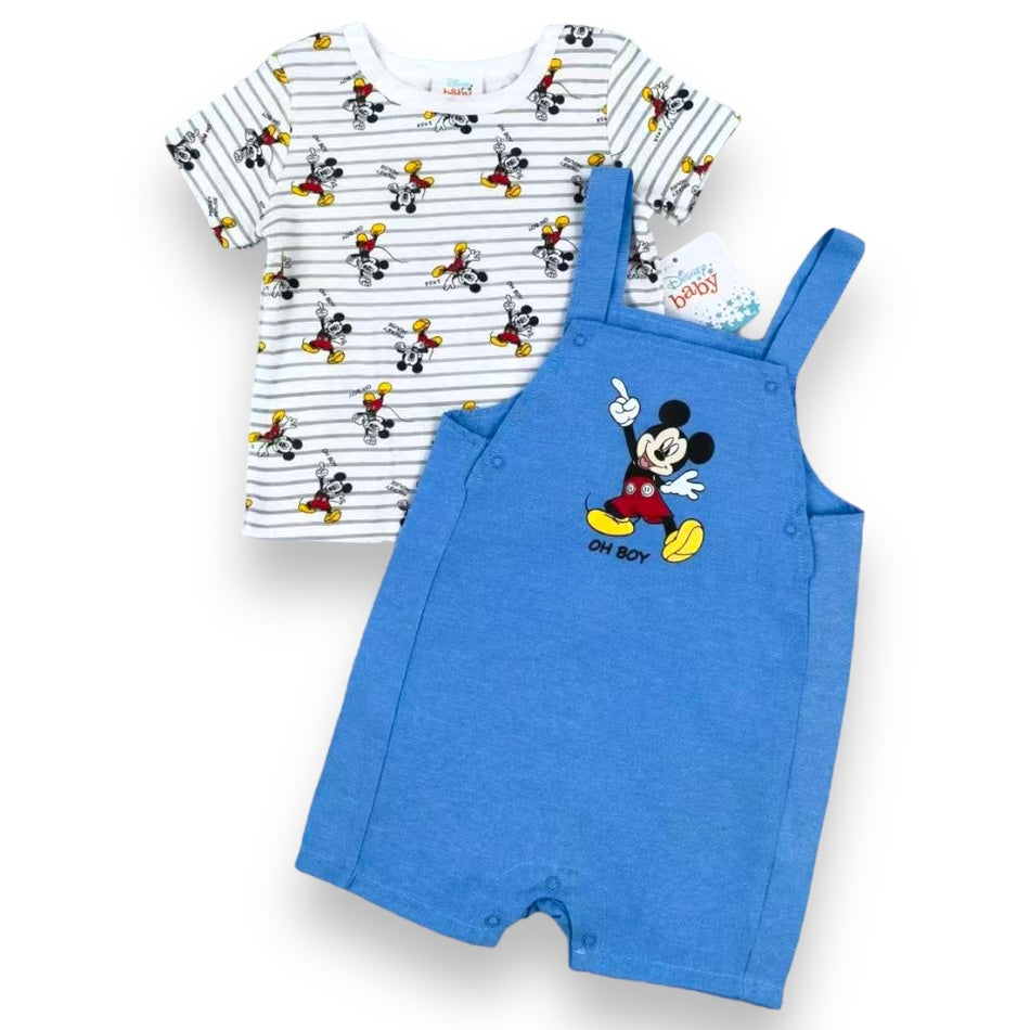 Disney Baby 2 Pc Dungaree & T-Shirt Set - Mickey/Oh Boy