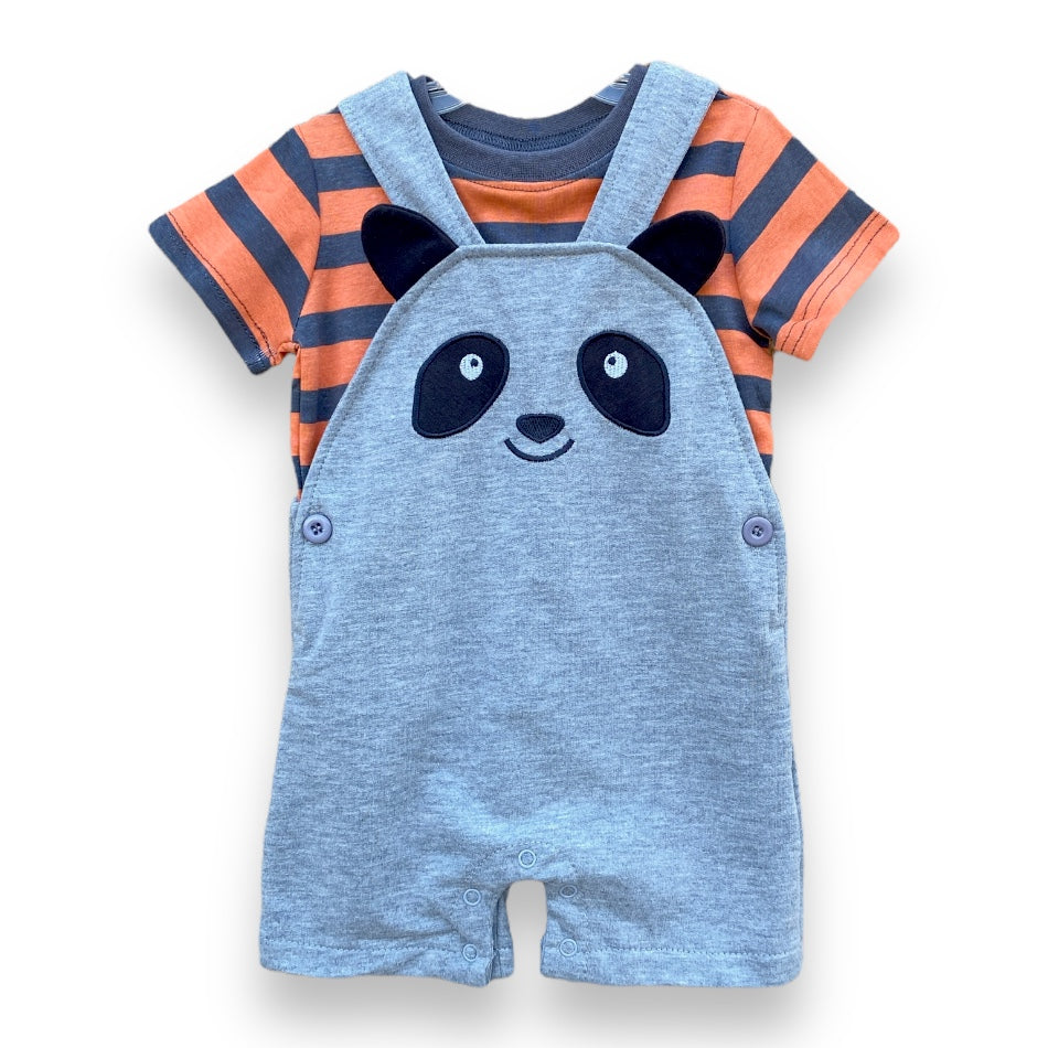 Cute Koala 2 Pc Dungaree & T-Shirt Set - Panda