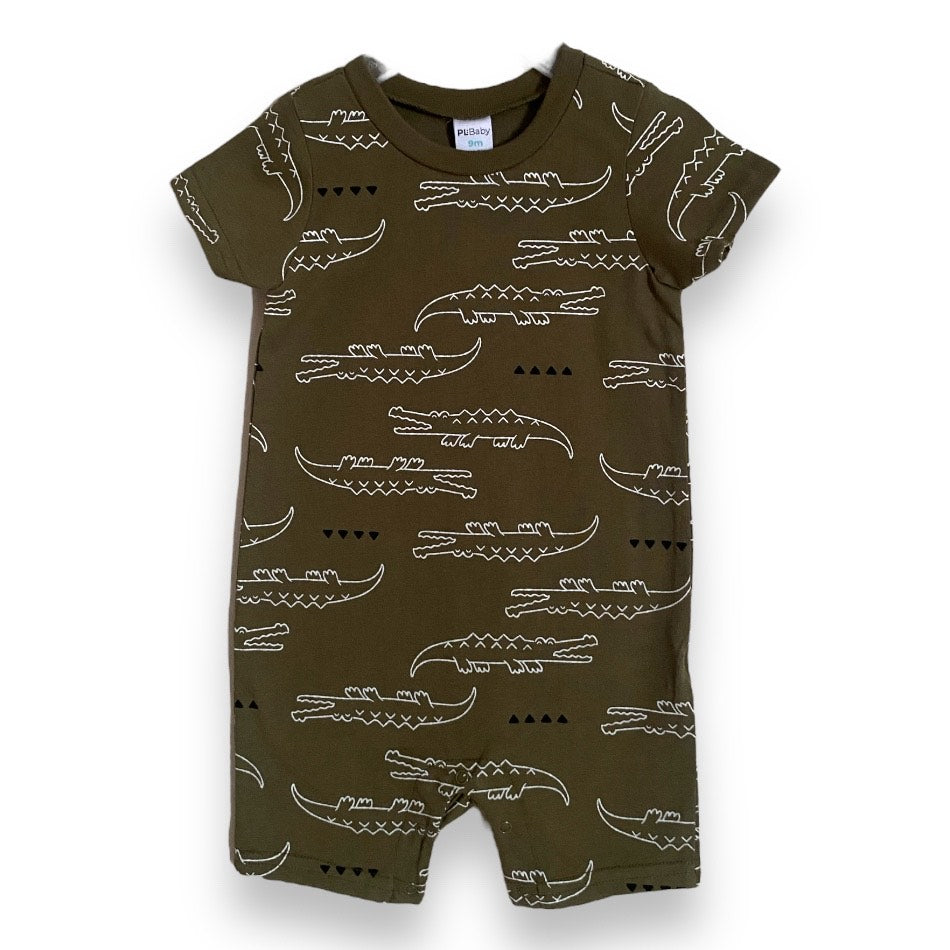 PL Baby Printed Cotton Bodysuit - Alligators