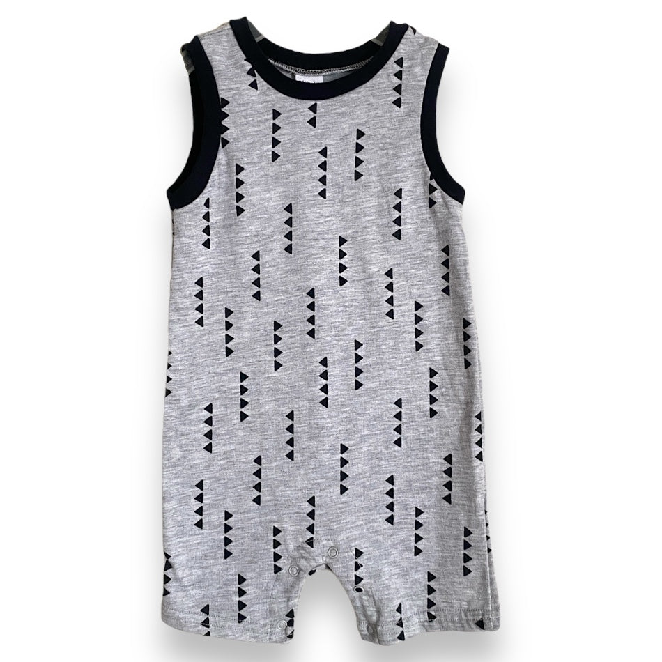 PL Baby Printed Cotton Sleeveless Bodysuit - Triangles