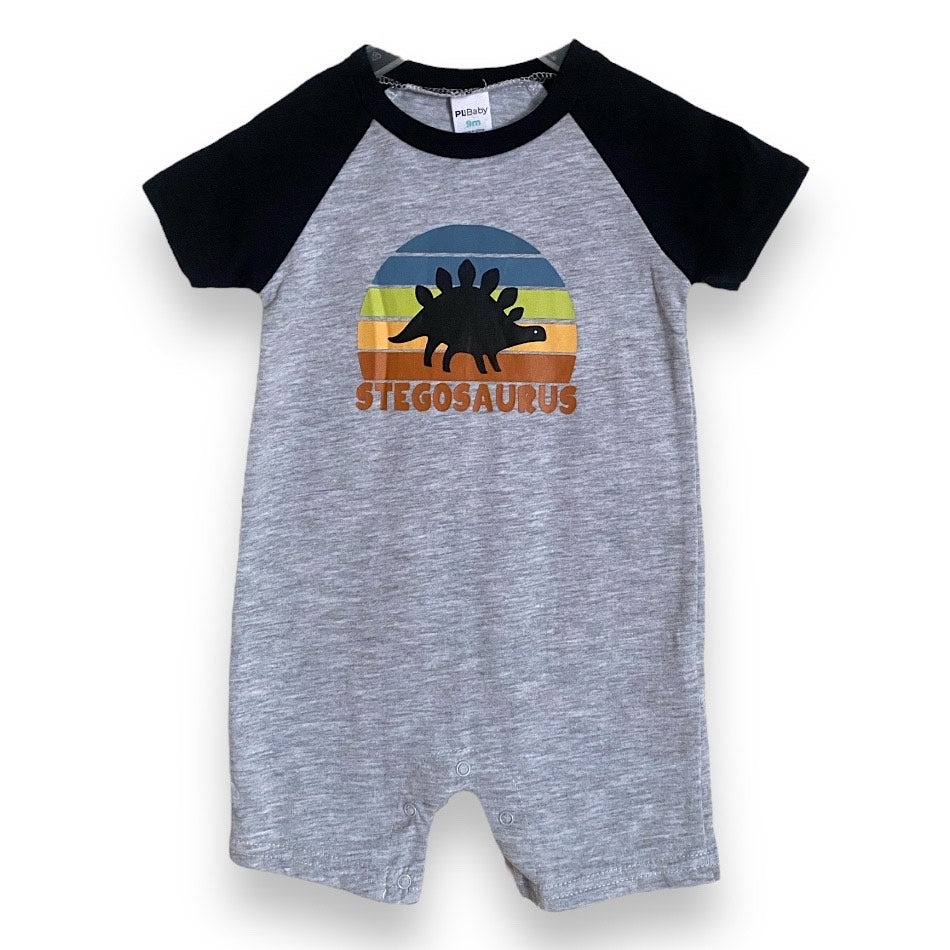 PL Baby Printed Cotton Bodysuit - Stegosaurus