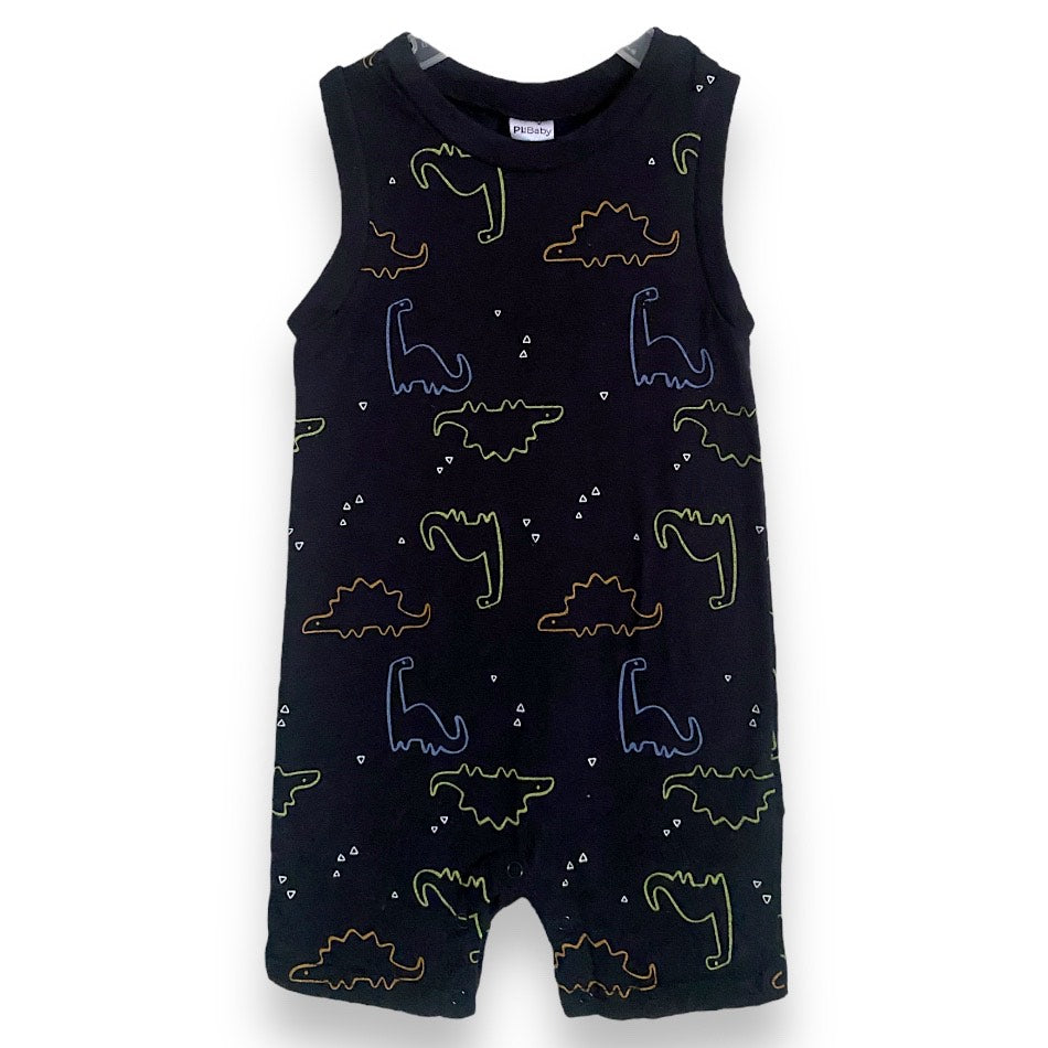 PL Baby Printed Cotton Sleeveless Bodysuit - Dinos