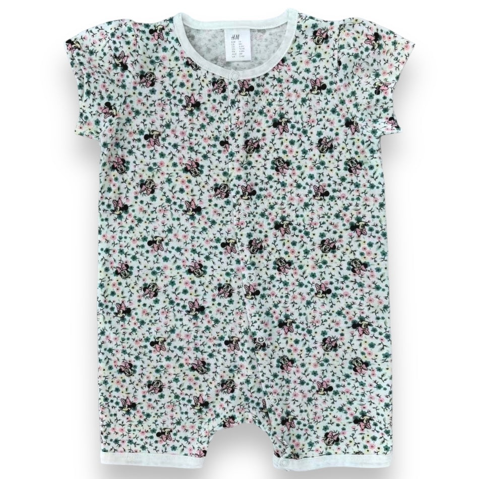 Button Down Printed Bodysuit - Floral Minnie