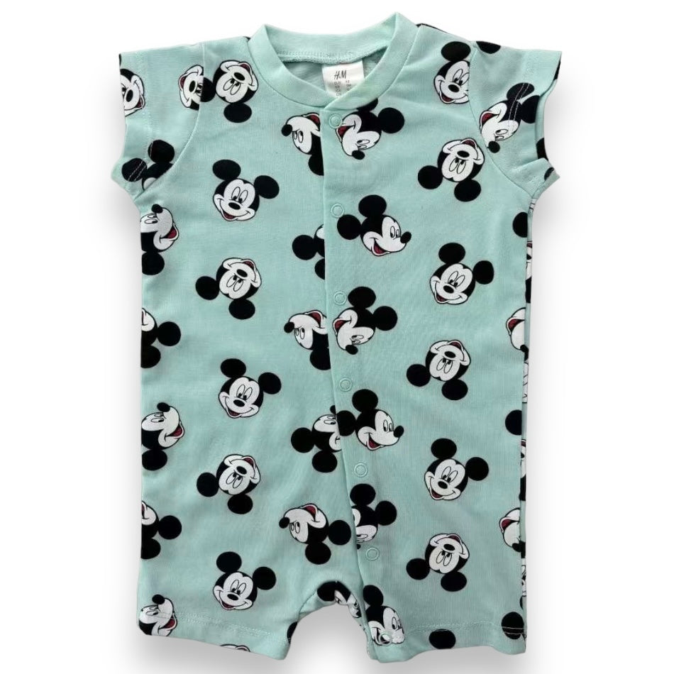 Button Down Printed Bodysuit - Mickey Mouse