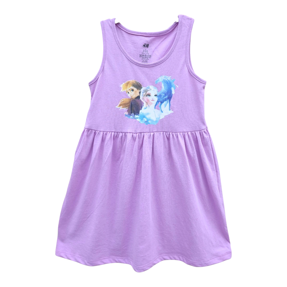 Frozen Sleeveless Printed Dress - Elsa/Anna