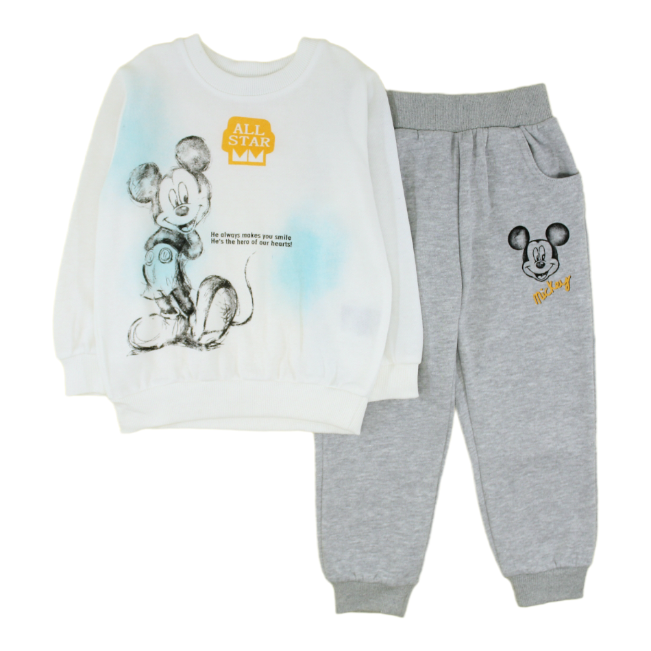 HM 2 Pc Fleece Lined Sweatshirt and Jogger Pants Set - All Star Mickey