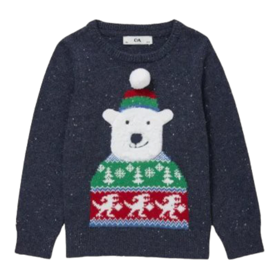 C&A Long Sleeves Knitted Sweater With Pom Pom Detail - Polar Bear