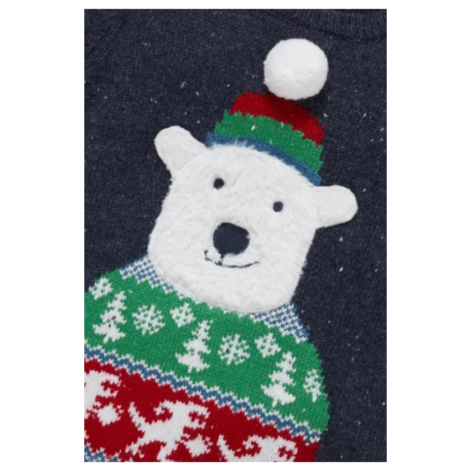 C&A Long Sleeves Knitted Sweater With Pom Pom Detail - Polar Bear