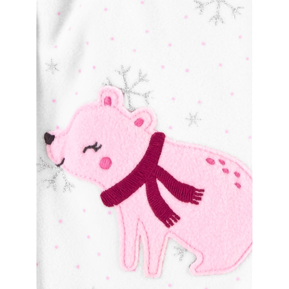 Fleece Footed Sleeper - Snow Bear