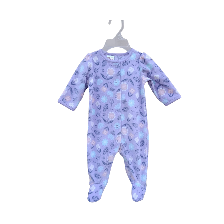Fleece Footed Sleeper - Purple Floral