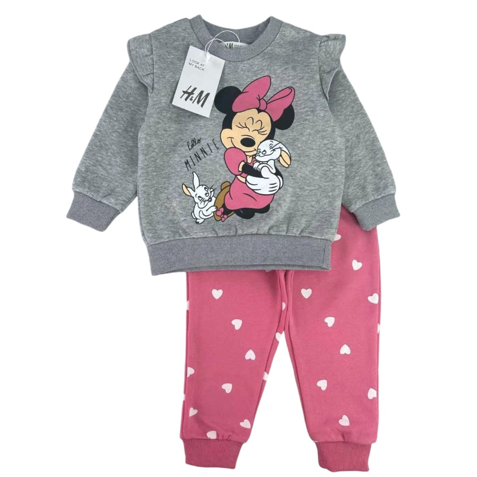 2 Pc Fleece Lined Sweatshirt And Pant Set - Minnie