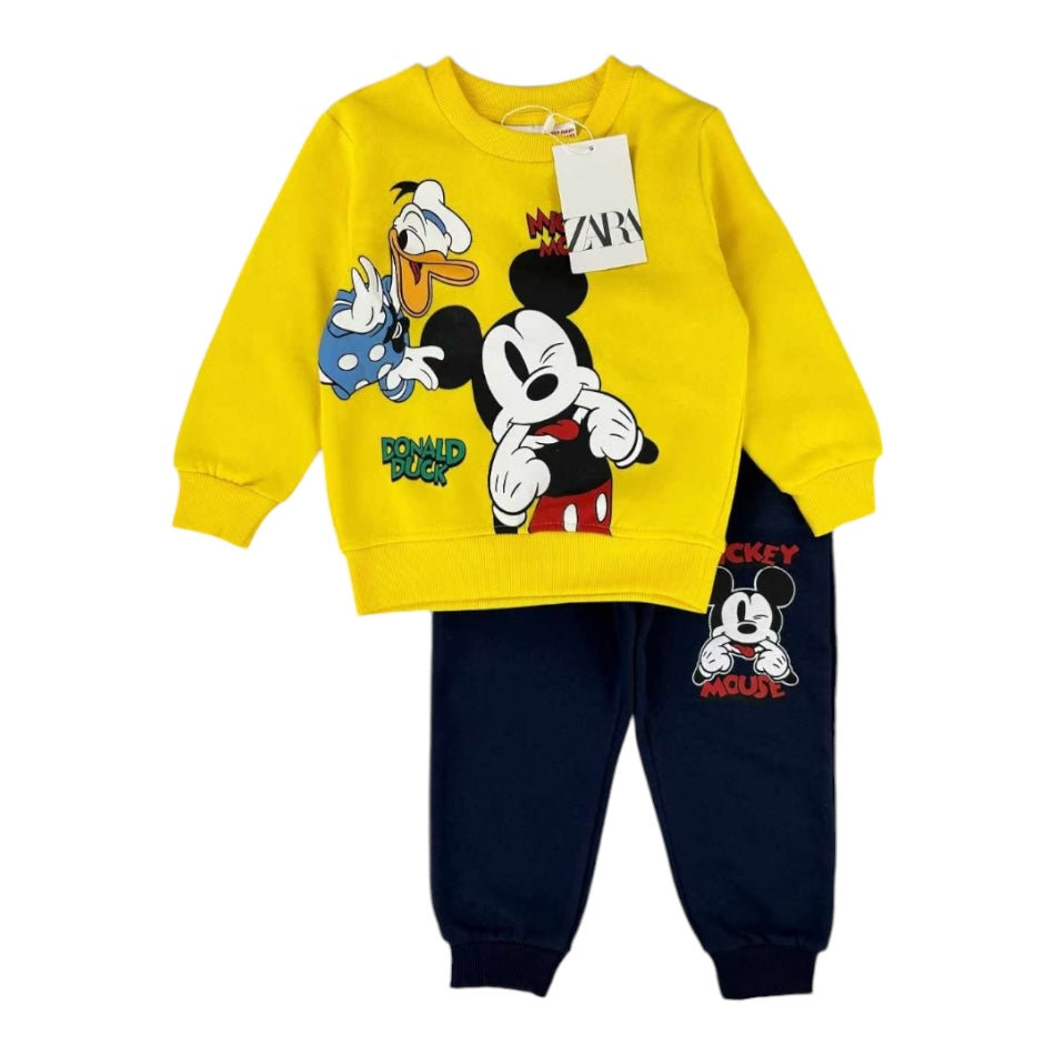 2 Pc Fleece Lined Sweatshirt And Pant Set - Mickey/Donald