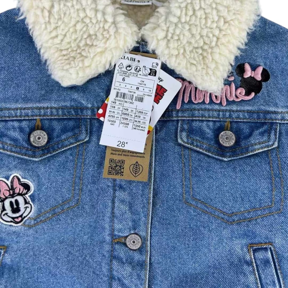 Sherpa Lined Denim Jacket - Minnie