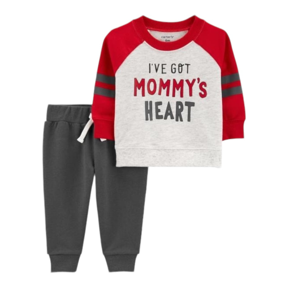 2 Pc Terry T-Shirt And Pants Set - I've Got Mommy's Heart