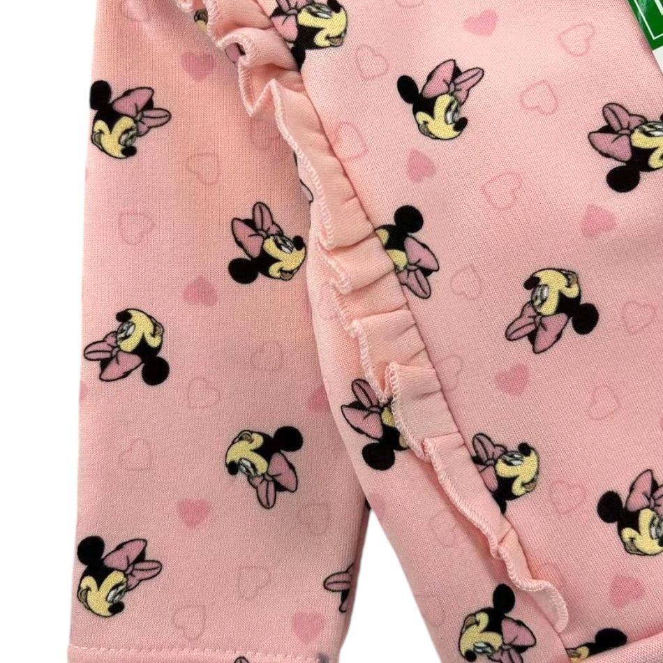 2 Pc Fleece Lined Swaetshirt And Pant Set - Allover Minnie