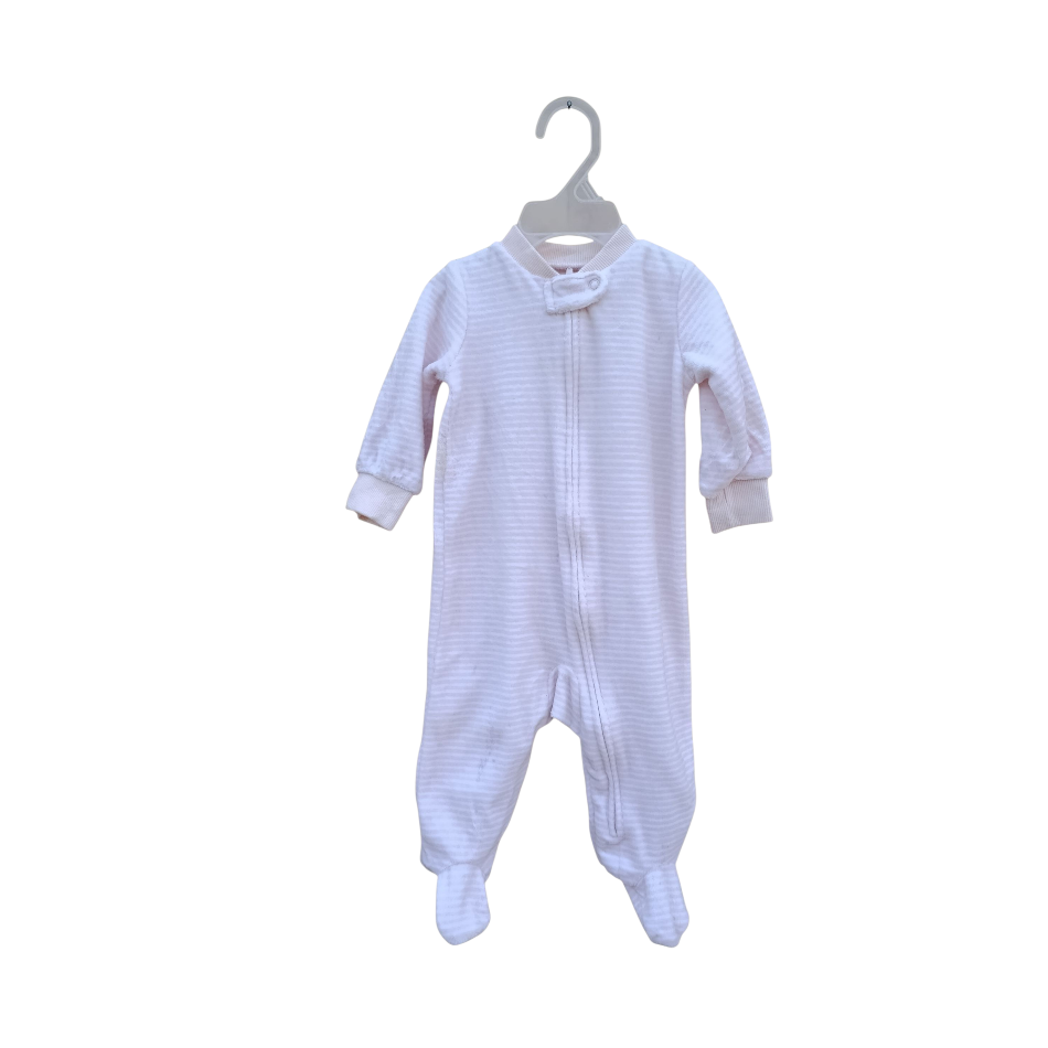 Velour Footed Sleeper - Stripes