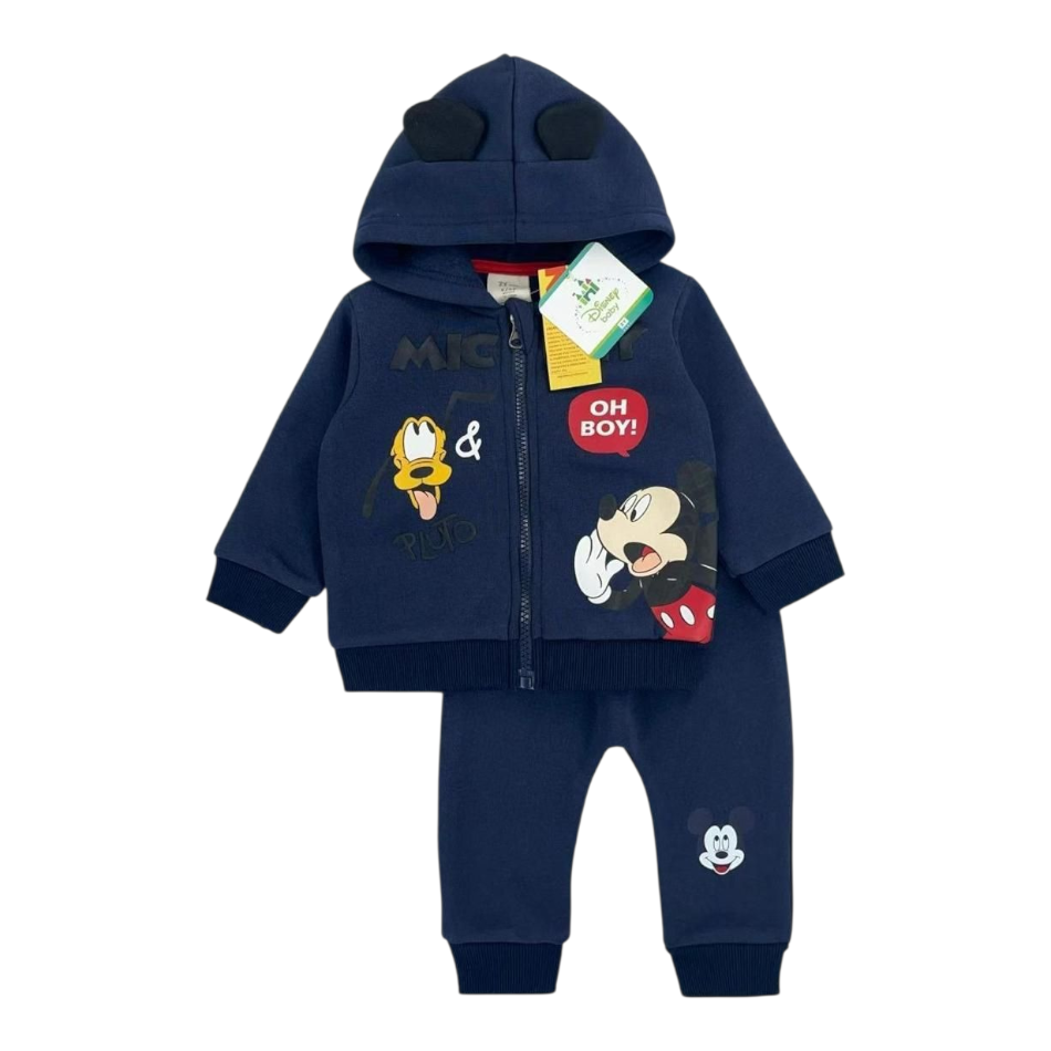 2 Pc Fleece Lined Zip up Jacket And Pants Set - Mickey Mouse