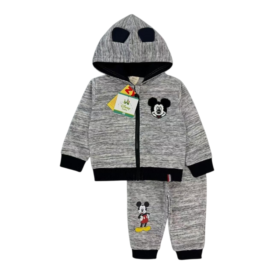 2 Pc Fleece Lined Zip up Jacket And Pants Set - Mickey