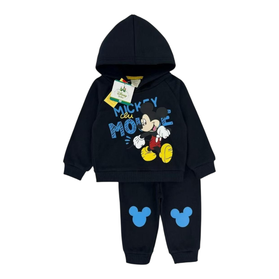 2 Pc Fleece Lined Pull over Hoodie And Pants Set - Mickey Mouse