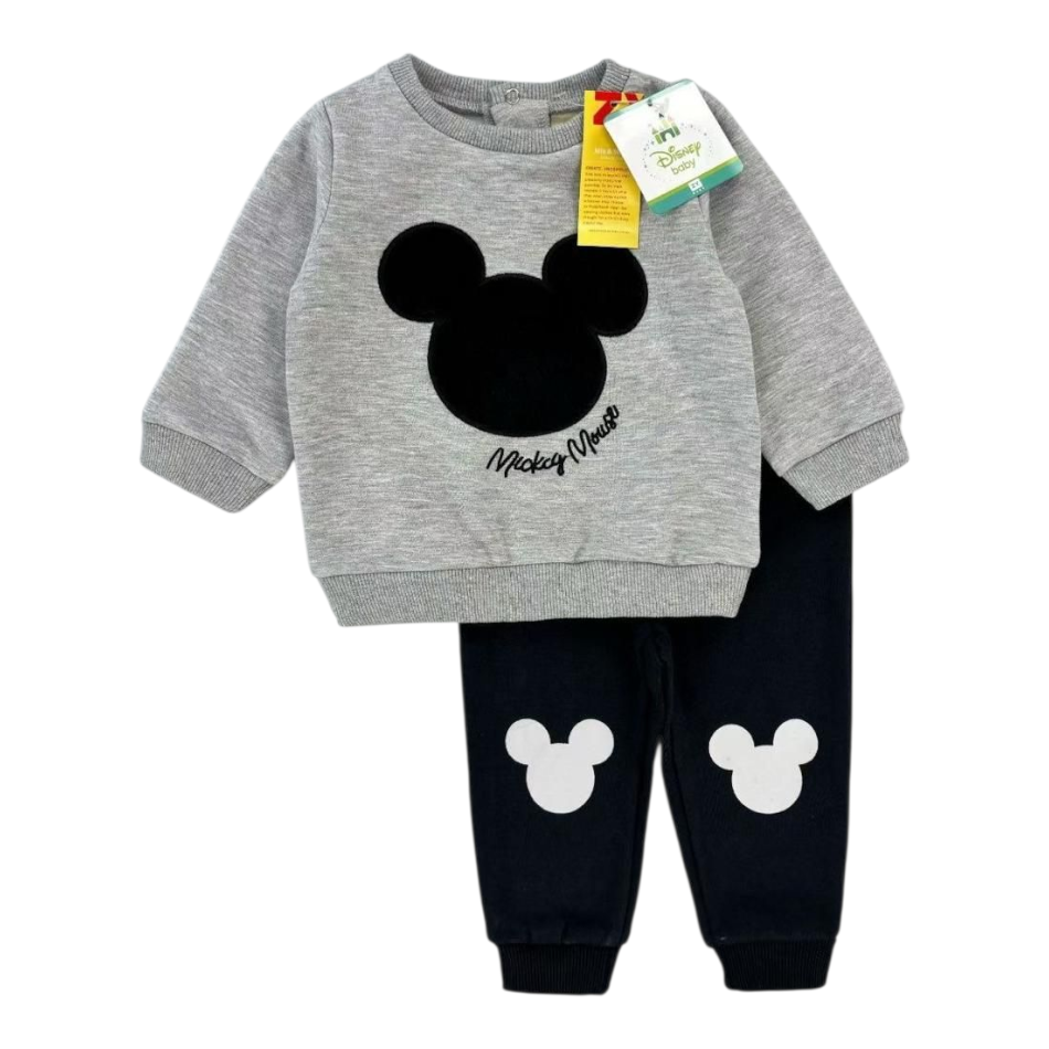 2 Pc Fleece Lined Sweatshirt And Pants Set - Mickey Mouse