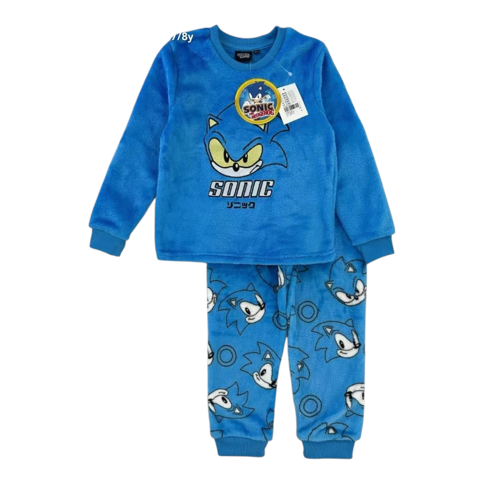 2 Pc Velour Shirt And Pants Set - Sonic