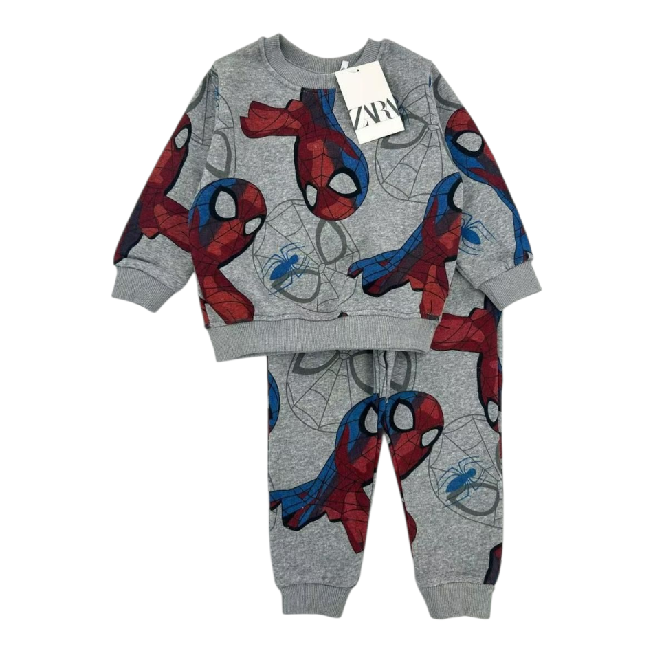 2 Pc Fleece Lined Sweatshirt And Pants Set - Spiderman