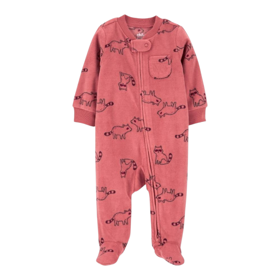 Fleece Zip up Footed Sleeper - Animal