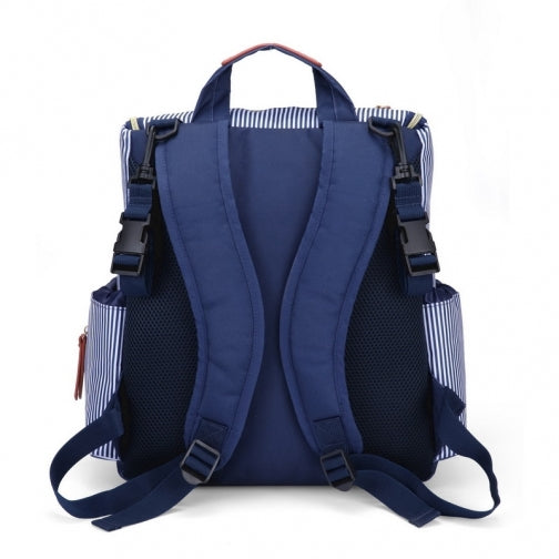 Mes Enfants Backpack Diaper Bag - Blue Stripes