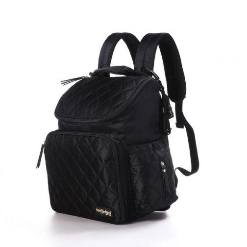 Mes Enfants Quilted Backpack Diaper Bag - Black