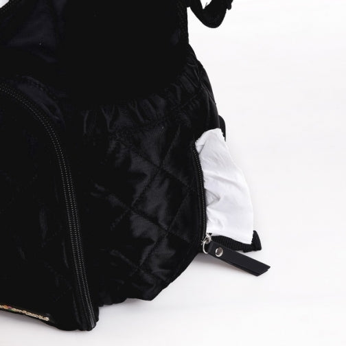Mes Enfants Quilted Backpack Diaper Bag - Black