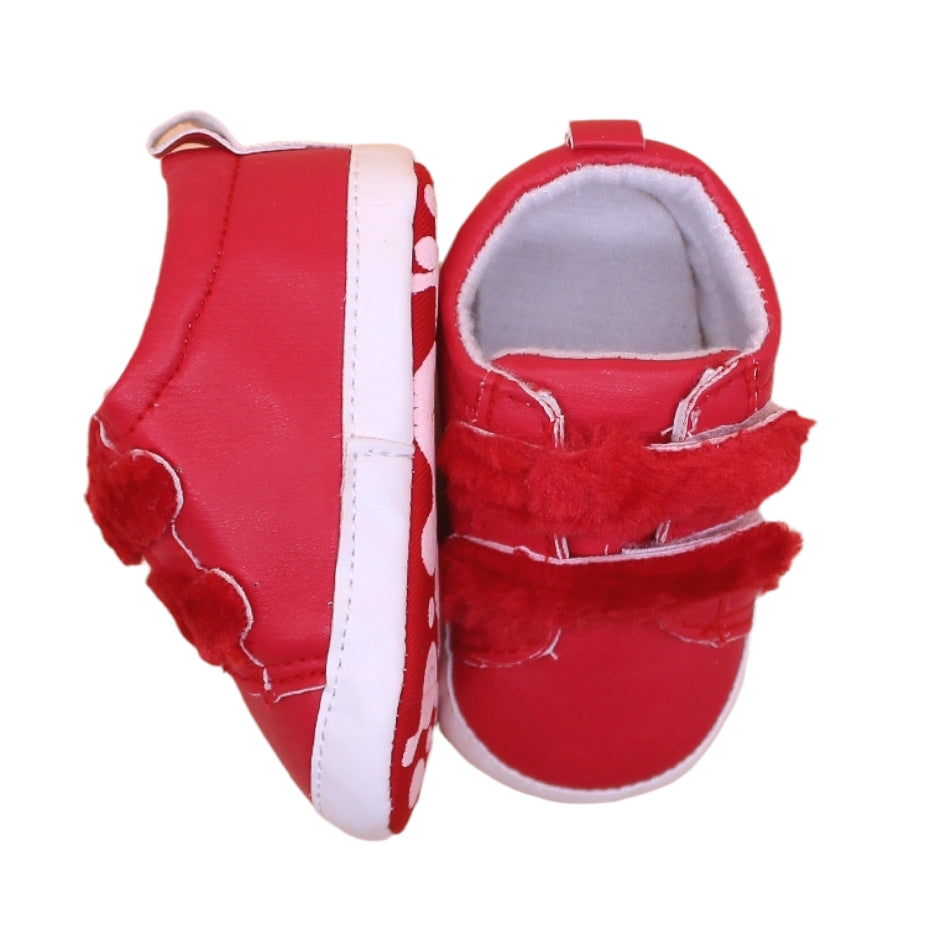 Slip On Sneakers With Velcro Tab "Faux Fur" - Prewalker