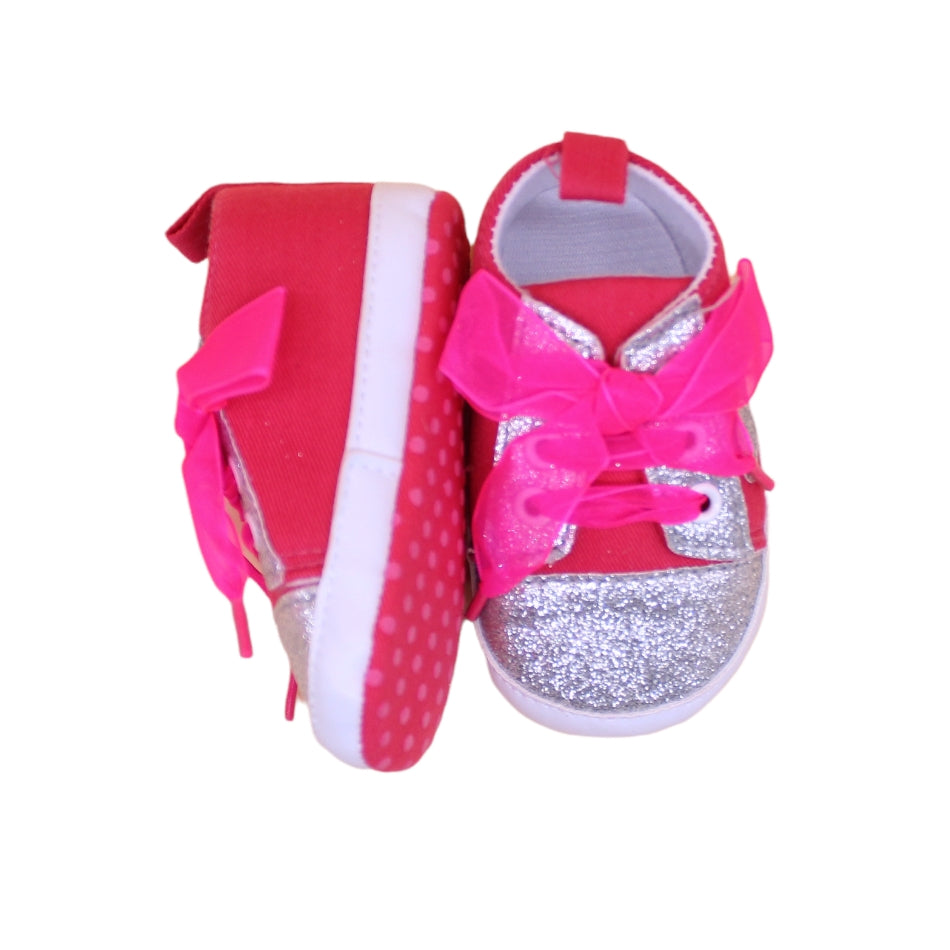Glitter Sneakers with Organza Laces - Prewalker