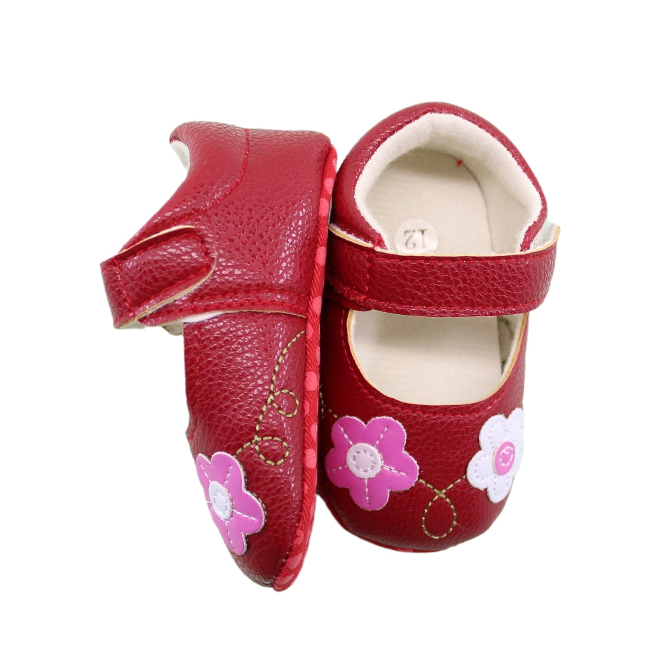 Faux Leather Mary Janes With Velcro Tab - Prewalker