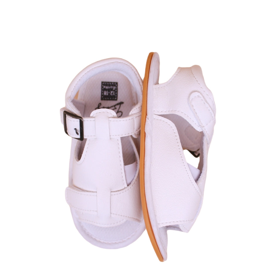 Slip On Sandals with Velcro Tab - Walking Sole