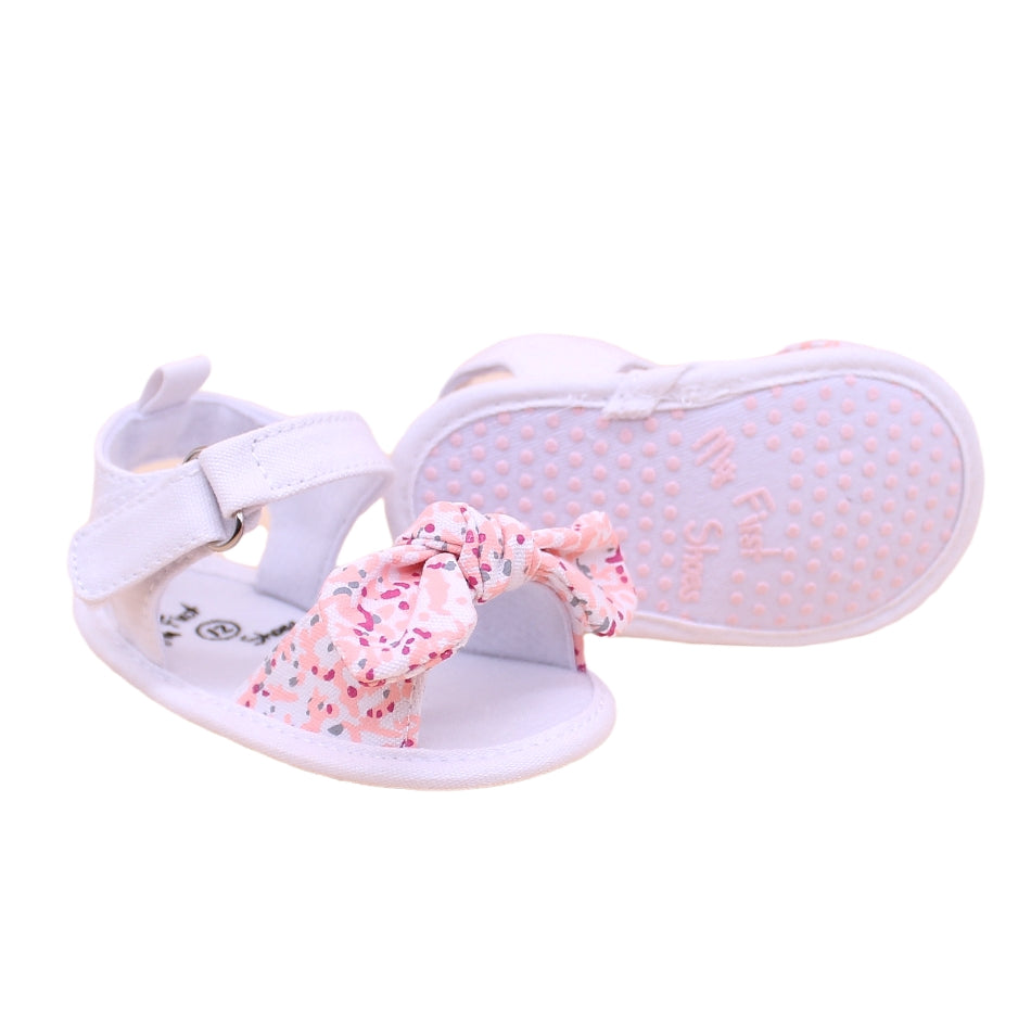 Slip On Sandals with Velcro Tab "Bow" - Prewalker