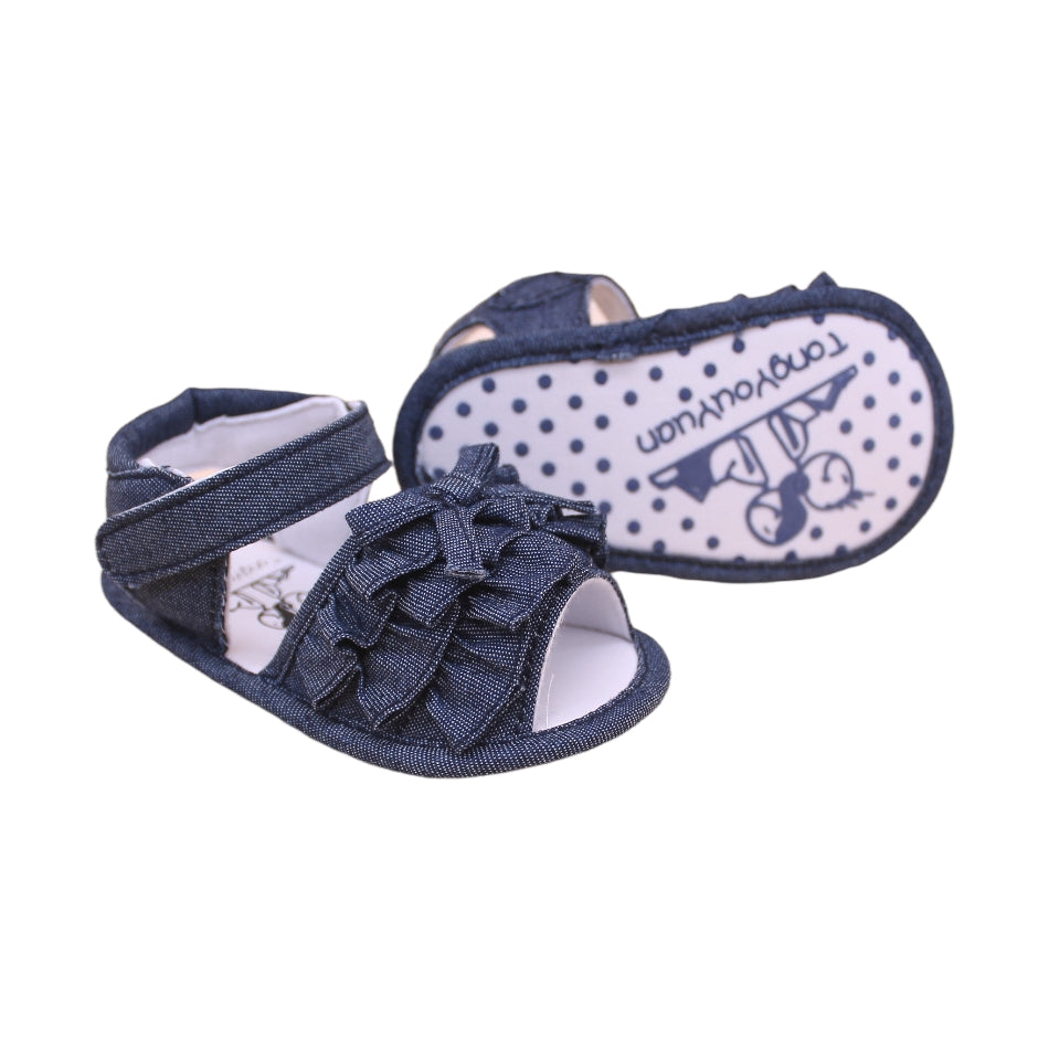 Slip On Sandals with Velcro Tab "Ruffle" - Prewalker